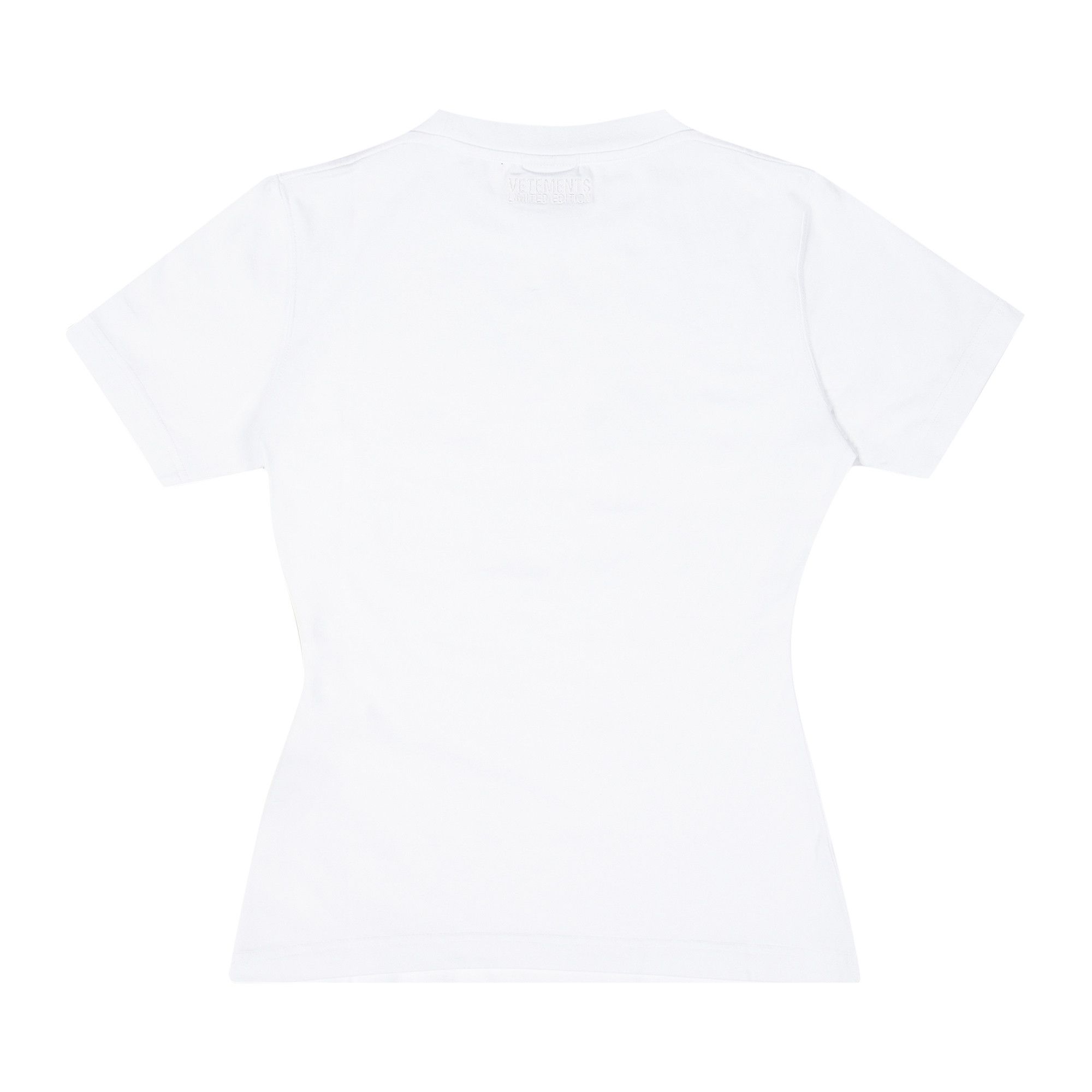 Buy Vetements 4 Seasons Embroidered Logo Fitted T-Shirt 'White