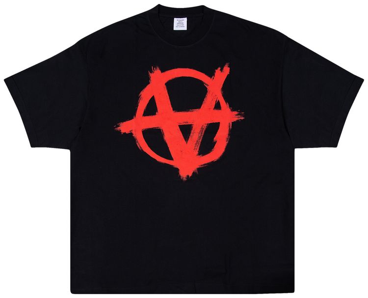 Vetements Double Anarchy T Shirt BlackRed