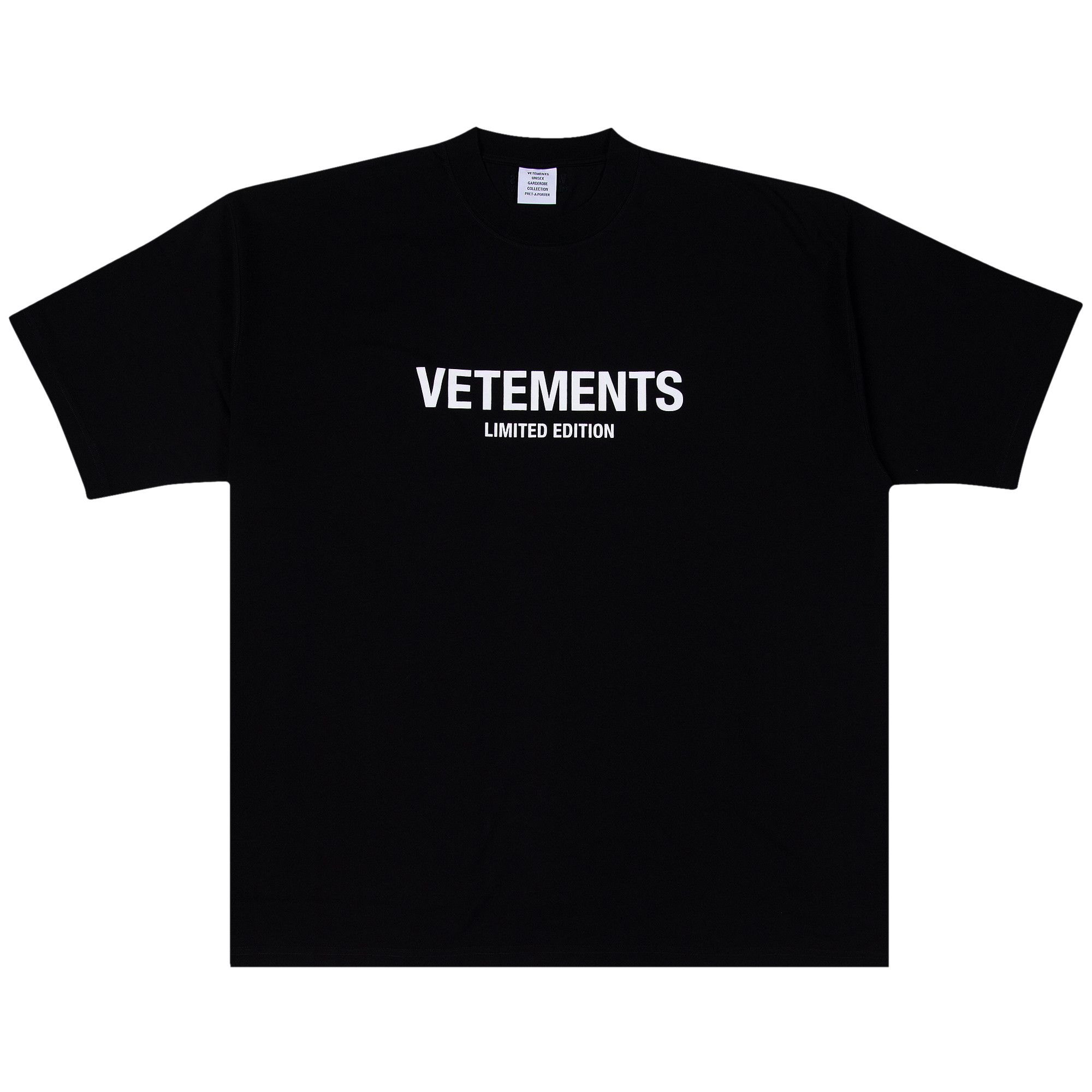 最も信頼できる Buy 'Black/White T-Shirt Logo Edition Limited Vetements トップス