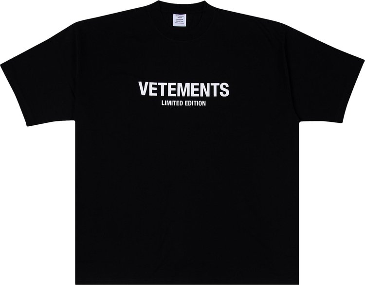 Vetements Limited Edition Logo T-Shirt 'Black/White'