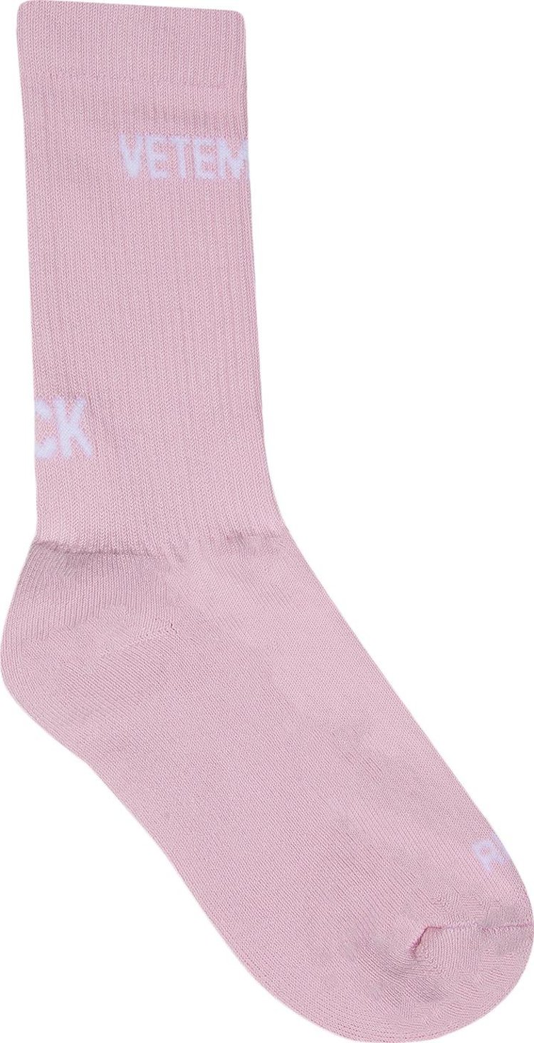 Vetements Logo Socks Baby Pink