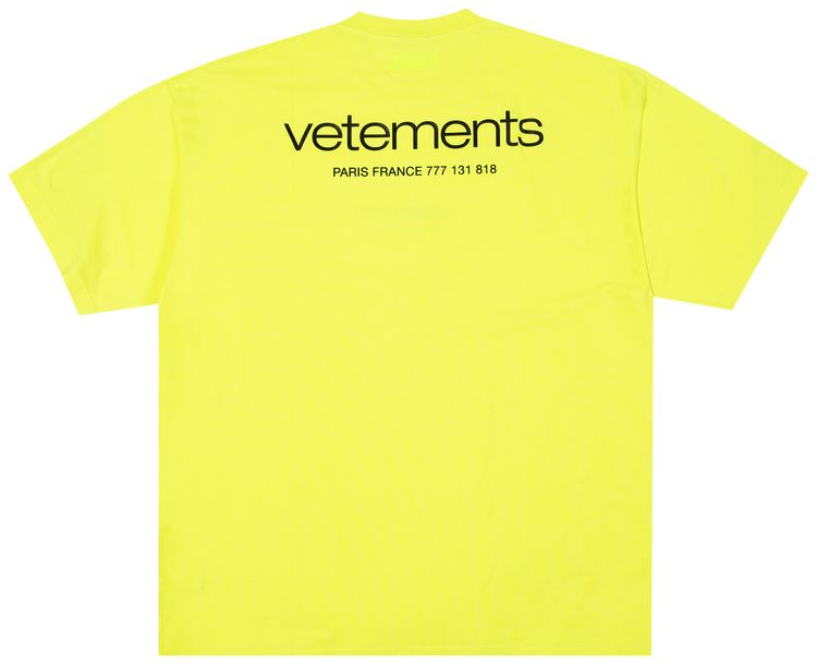 Vetements Urban Logo T Shirt Neon Yellow