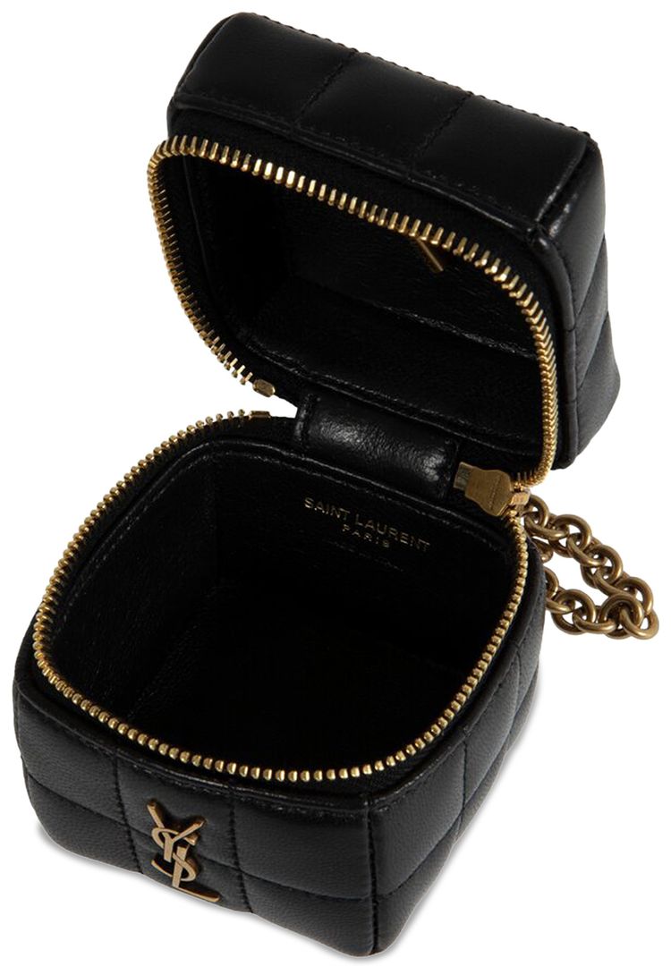 Saint Laurent Mini Cube Box With Chain Noir