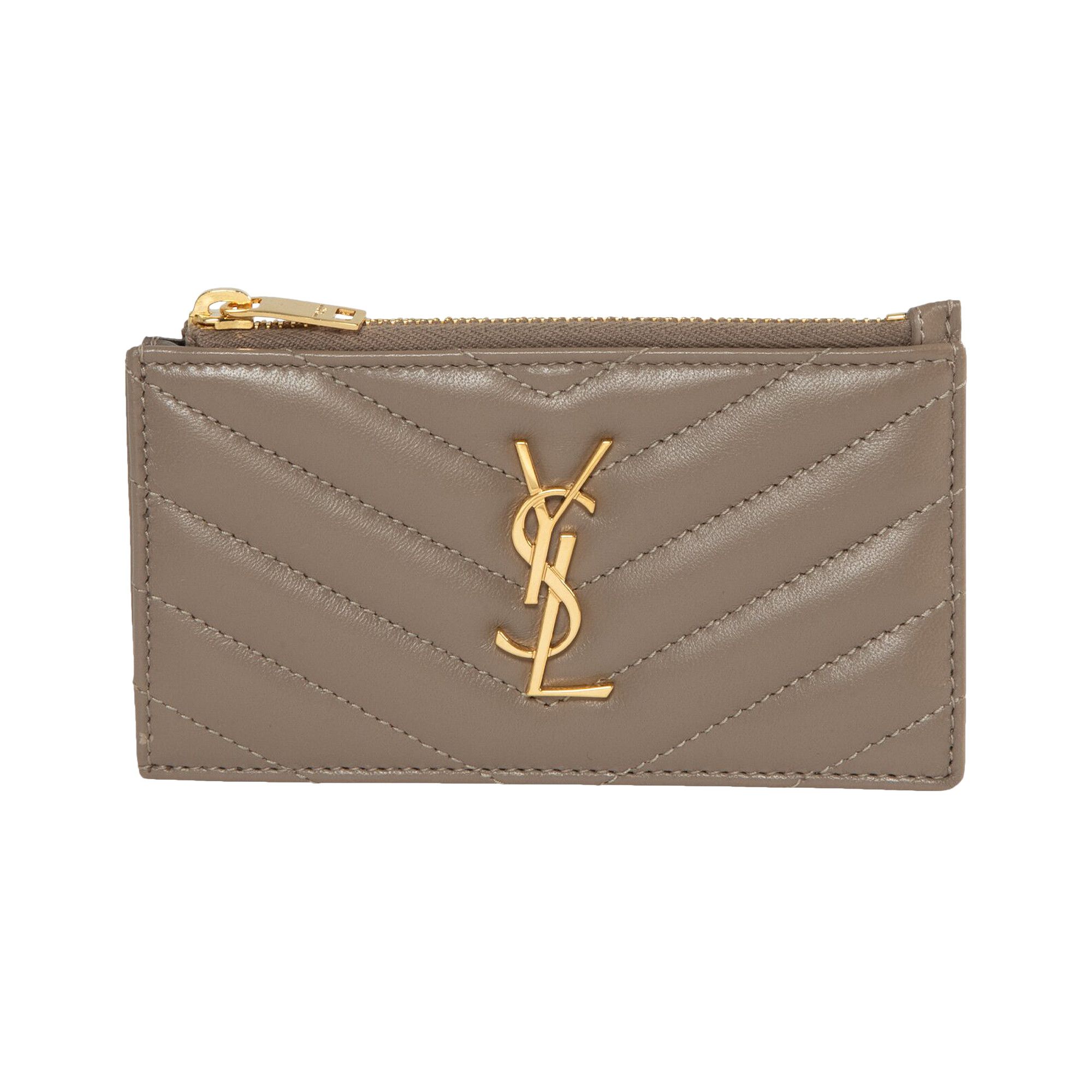 Buy Saint Laurent Zipped Fragments Credit Card Case Dusty Grey