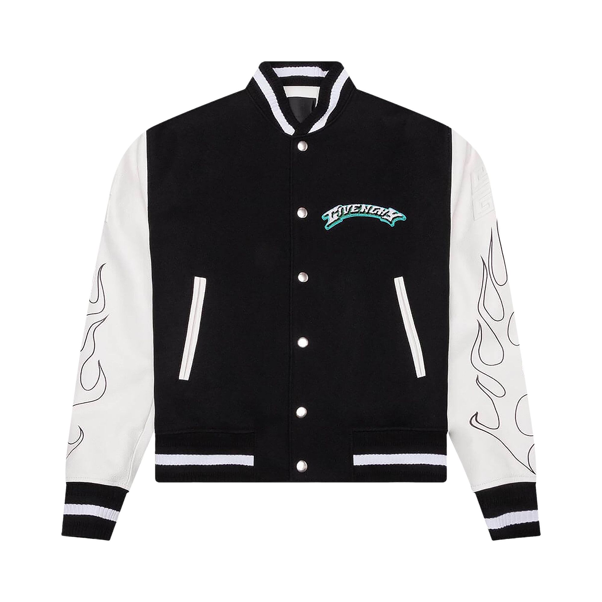 Buy Givenchy Varsity Wool Grained Leather Black White BM011S6Y2V 004 GOAT DE