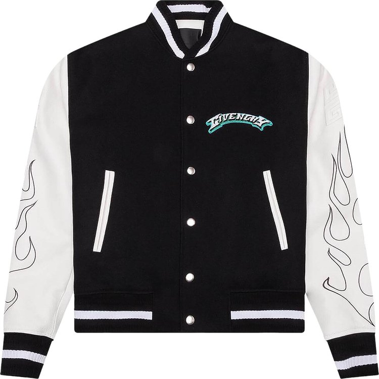 Givenchy Varsity Wool & Grained Leather 'Black/White'