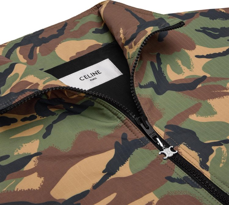 CELINE Parka Col Zippe Bimatiere BlackCamouflage