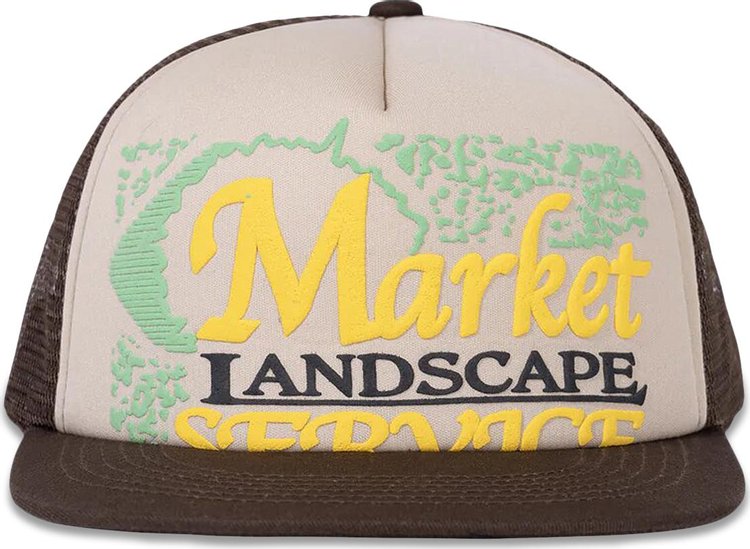 Market Landscape Service Trucker Hat 'Beige/Brown'