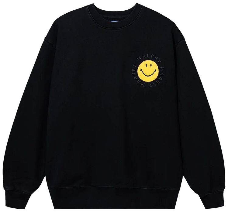 Market Smiley Vintage Wash Crewneck Washed Black