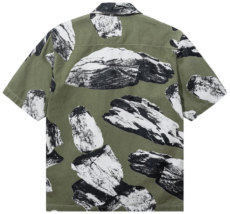 Market Keep Honking Button Up Moss