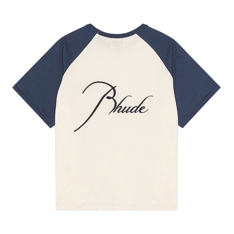 Rhude Raglan Tee Vintage WhiteVintage Midnight Blue