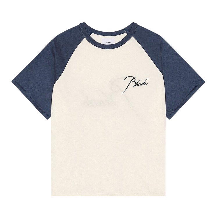 Rhude Raglan Tee Vintage WhiteVintage Midnight Blue