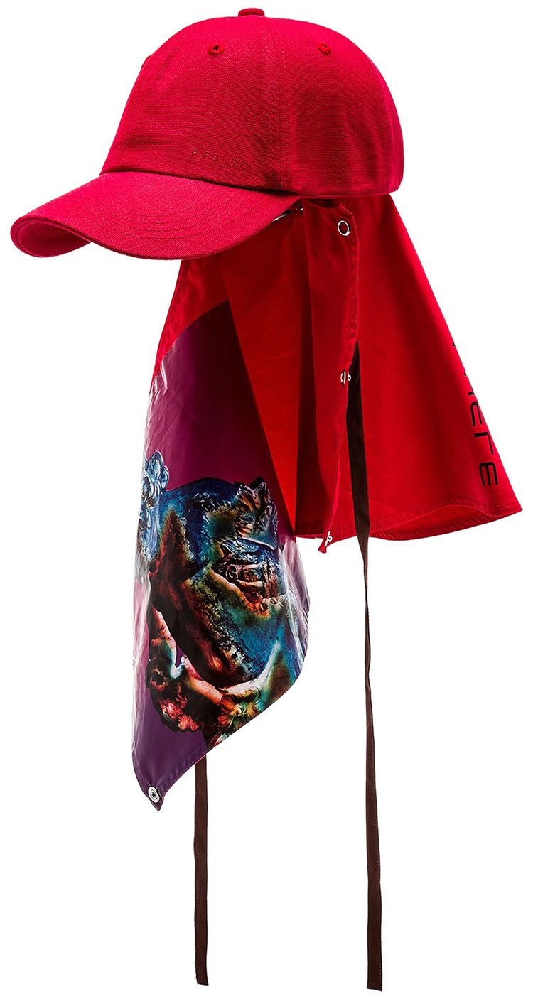 Raf Simons Baseball Cap With Attachment Red