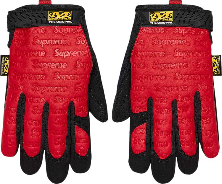 Supreme x Mechanix Leather Work Gloves 'Red'