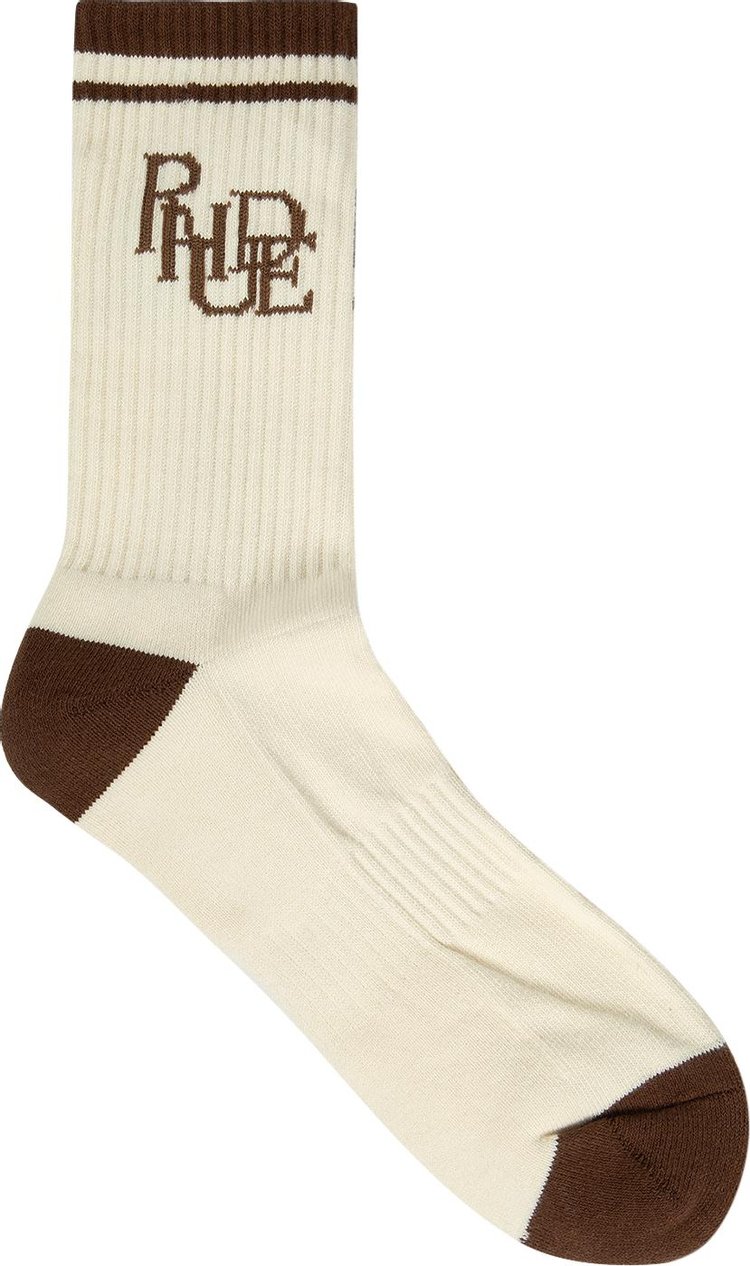 Rhude Scribble Logo Sock TanBrown