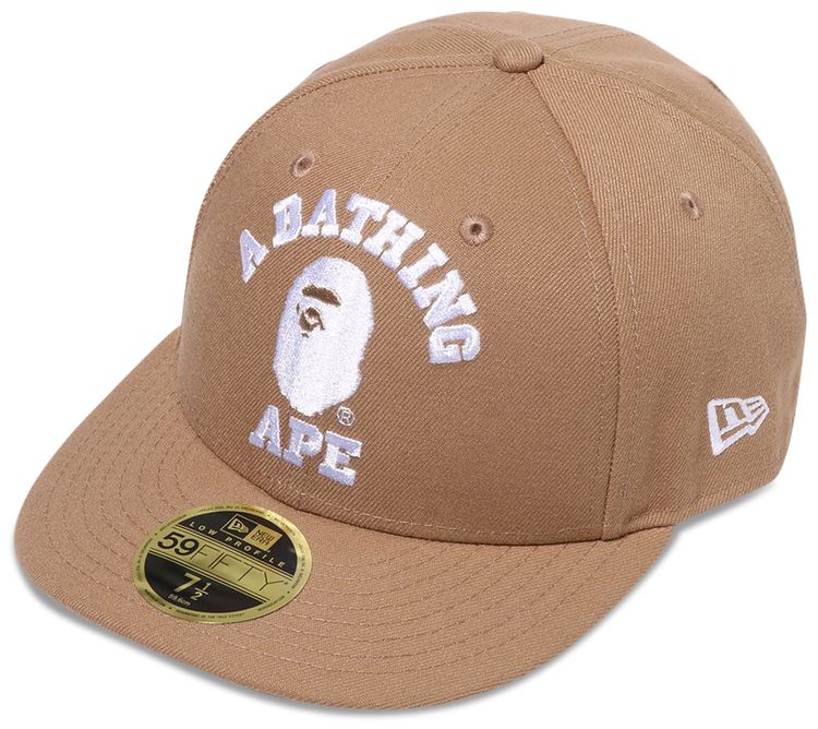 BAPE College New Era 59FIFTY Low Profile Cap Beige