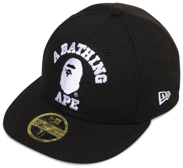 BAPE College New Era 59FIFTY Low Profile Cap Black