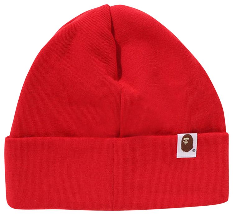 BAPE Silicon Ape Head Knit Cap Red