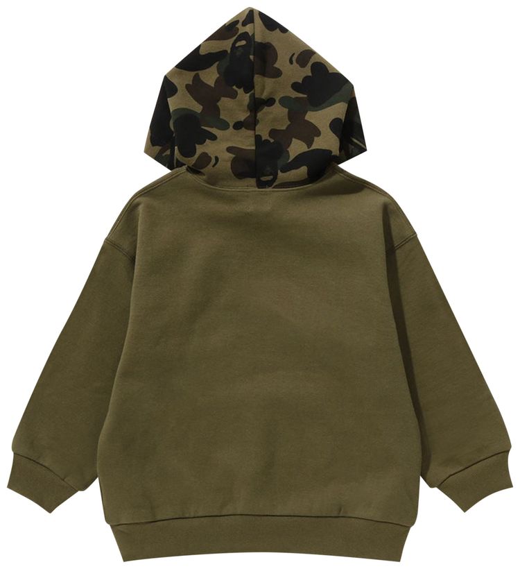 BAPE Kids 1st Camo College Pullover Hoodie Green