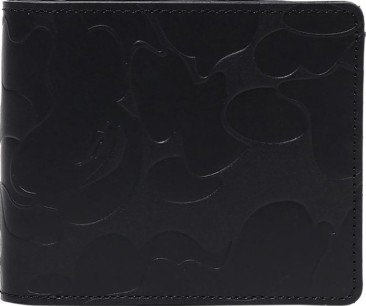 BAPE Solid Camo Leather Wallet #1 'Black'
