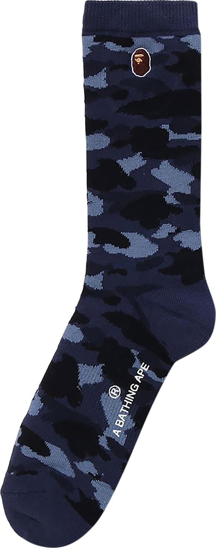 BAPE Color Camo Ape Head One Point Socks 'Navy'