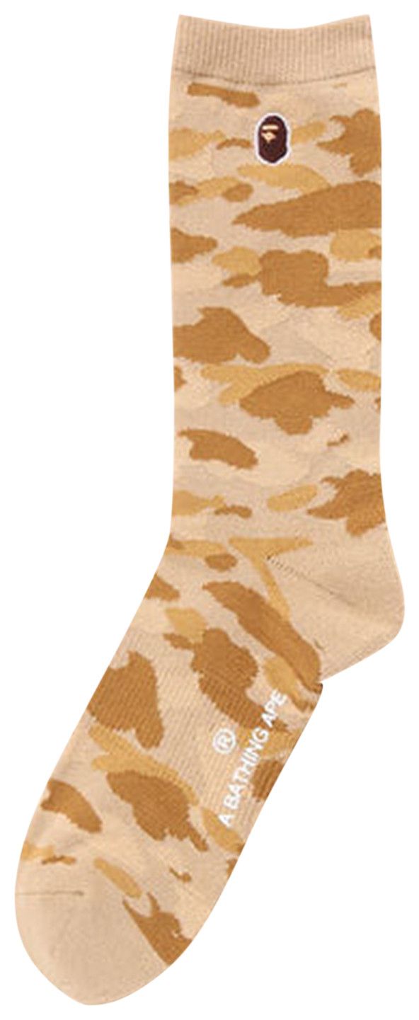 BAPE Color Camo Ape Head One Point Socks 'Yellow'