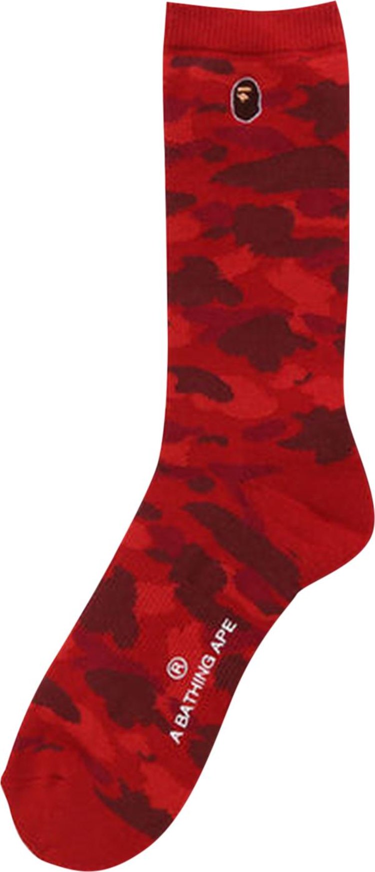 BAPE Color Camo Ape Head One Point Socks 'Red'