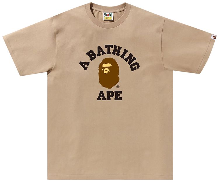 BAPE College Tee Beige
