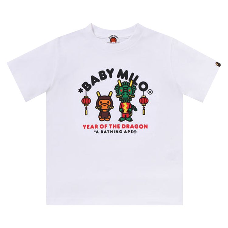 BAPE Kids Year Of The Dragon Baby Milo Tee White