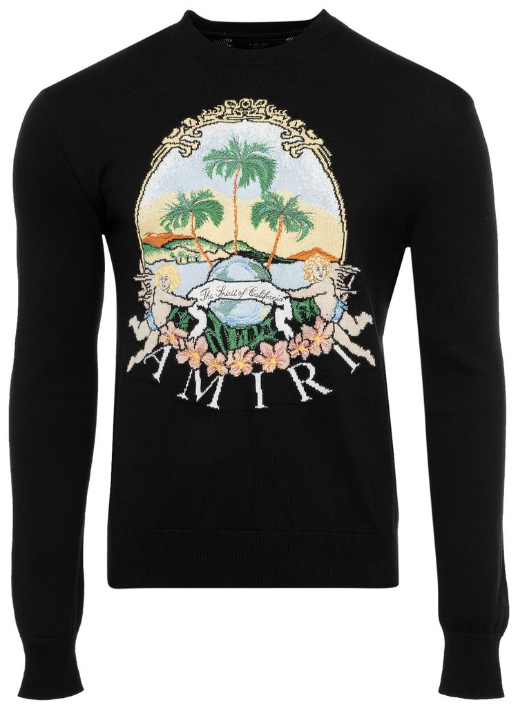 Amiri Cherub Palm Tree Crew Black