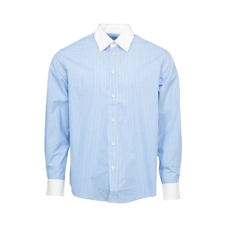 Bode Striped Oxford Shirt 'White/Blue'