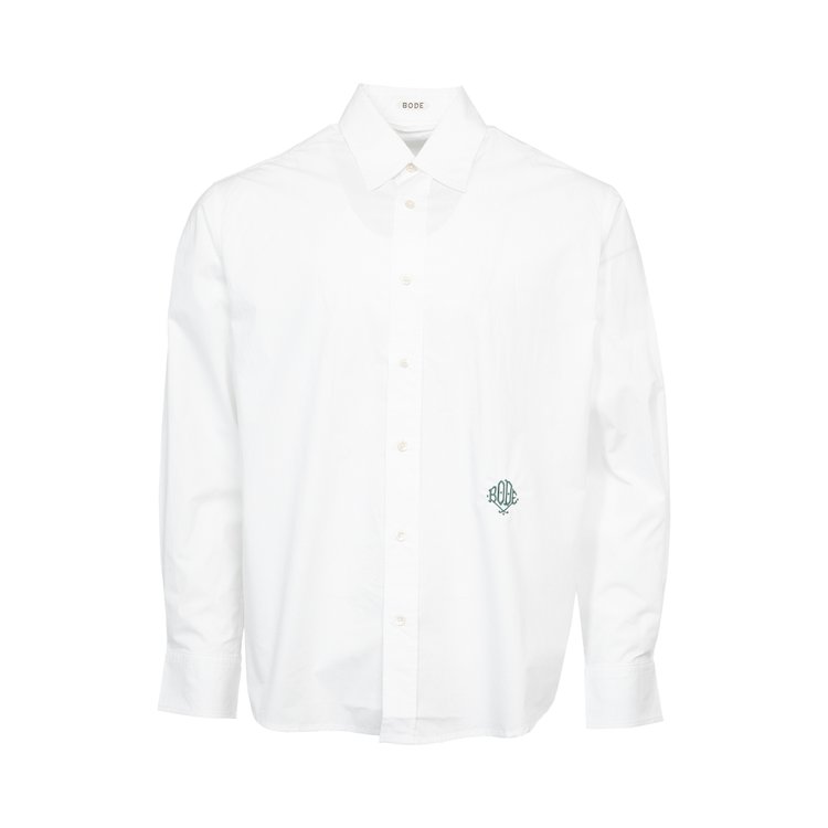 Bode Monogrammed Oxford Shirt 'White'