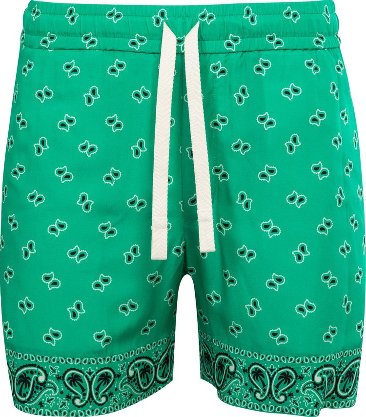 Palm Angels Paisley Shorts 'Green'