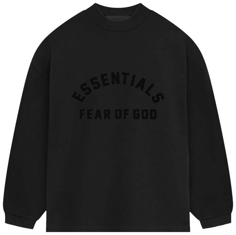 Fear of God Essentials Heavy Jersey Long Sleeve T Shirt Jet Black