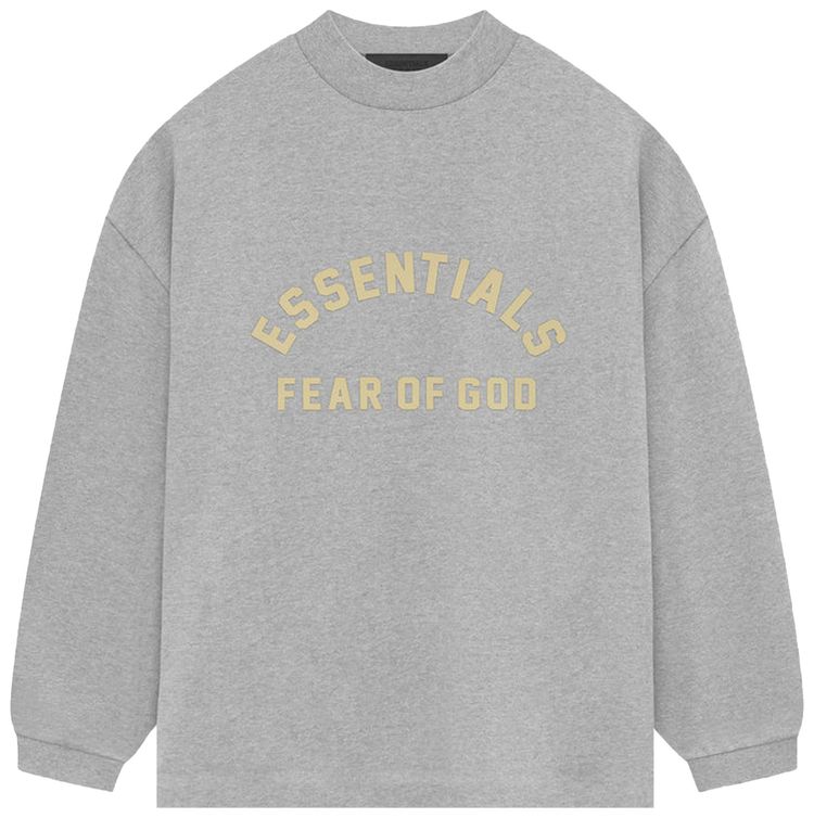 Fear of God Essentials Heavy Jersey Long Sleeve T Shirt Light Heather Grey
