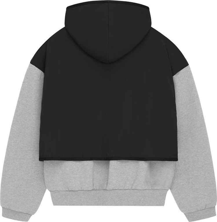 Fear of God Essentials Nylon Fleece Hooded Sweater Light Heather GreyJet Black