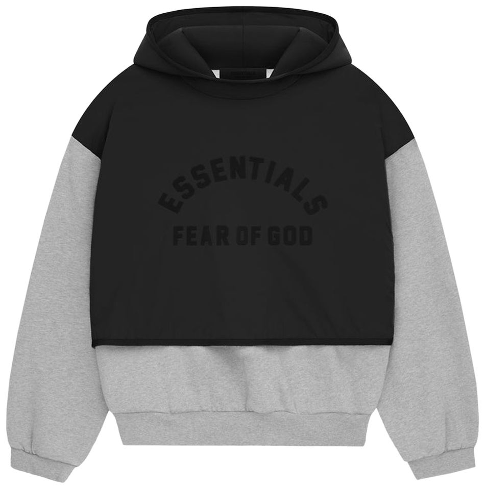 Buy Fear of God Essentials Nylon Fleece Hooded Sweater 'Light Heather