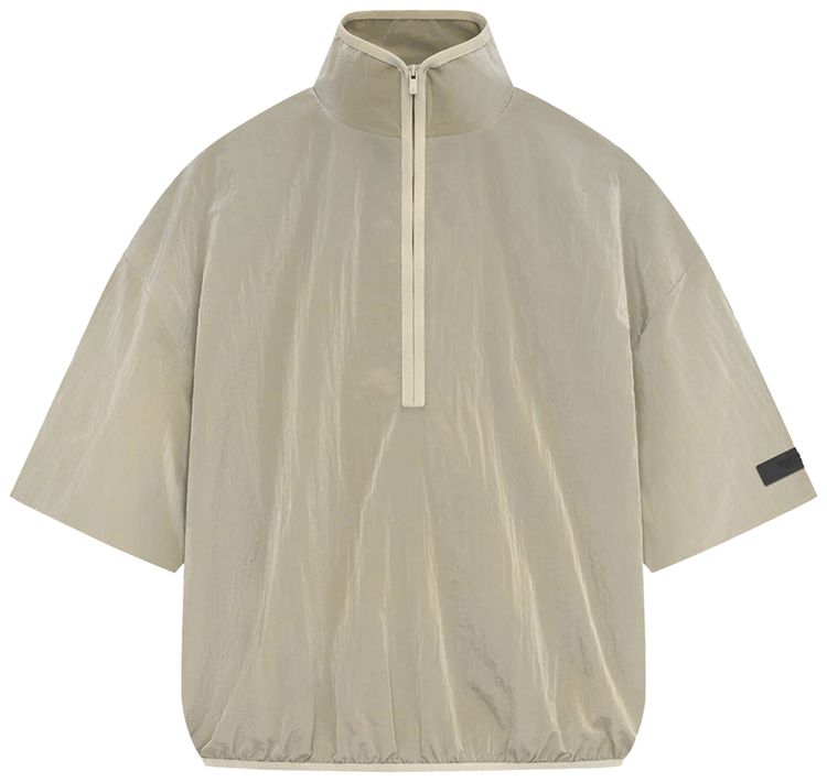 Fear of God Essentials Crinkle Nylon Half Zip Short Sleeve Shirt Garden Yellow