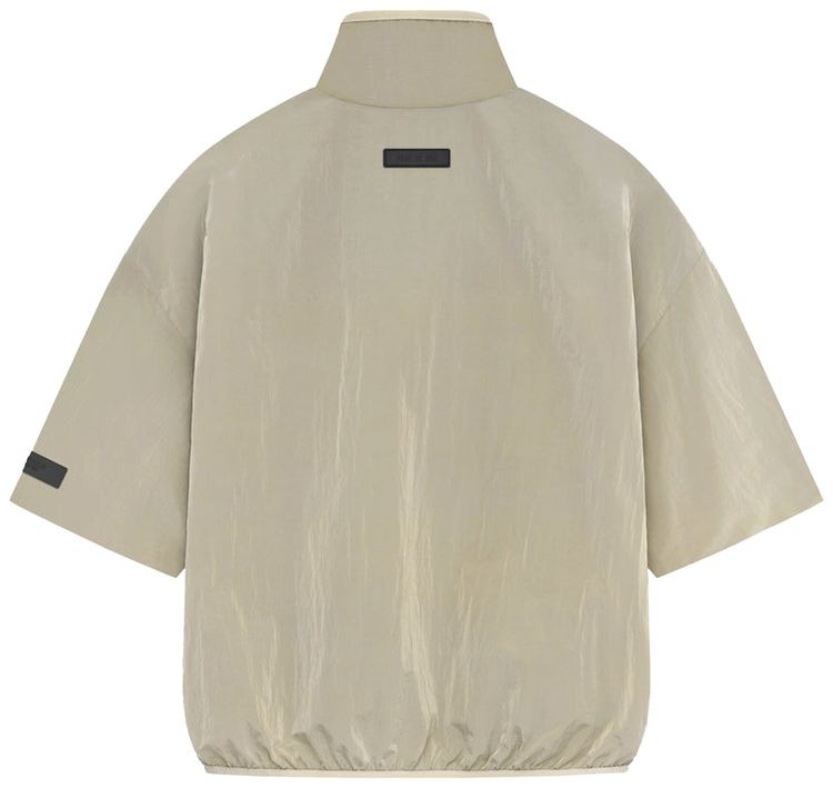Fear of God Essentials Crinkle Nylon Half Zip Short Sleeve Shirt Garden Yellow