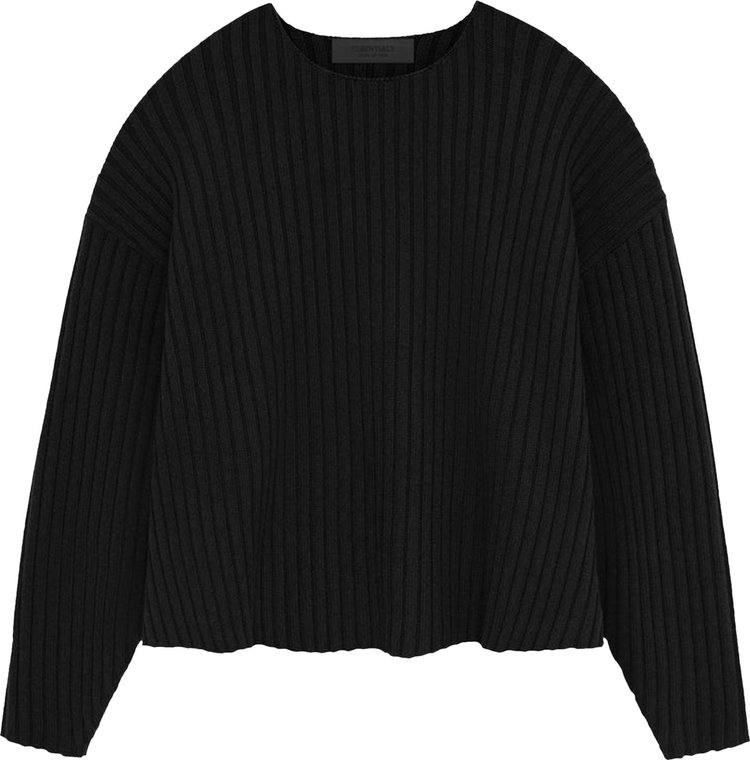 Buy Fear of God Essentials Raw neck Sweater 'Jet Black' - 192SP244674F ...