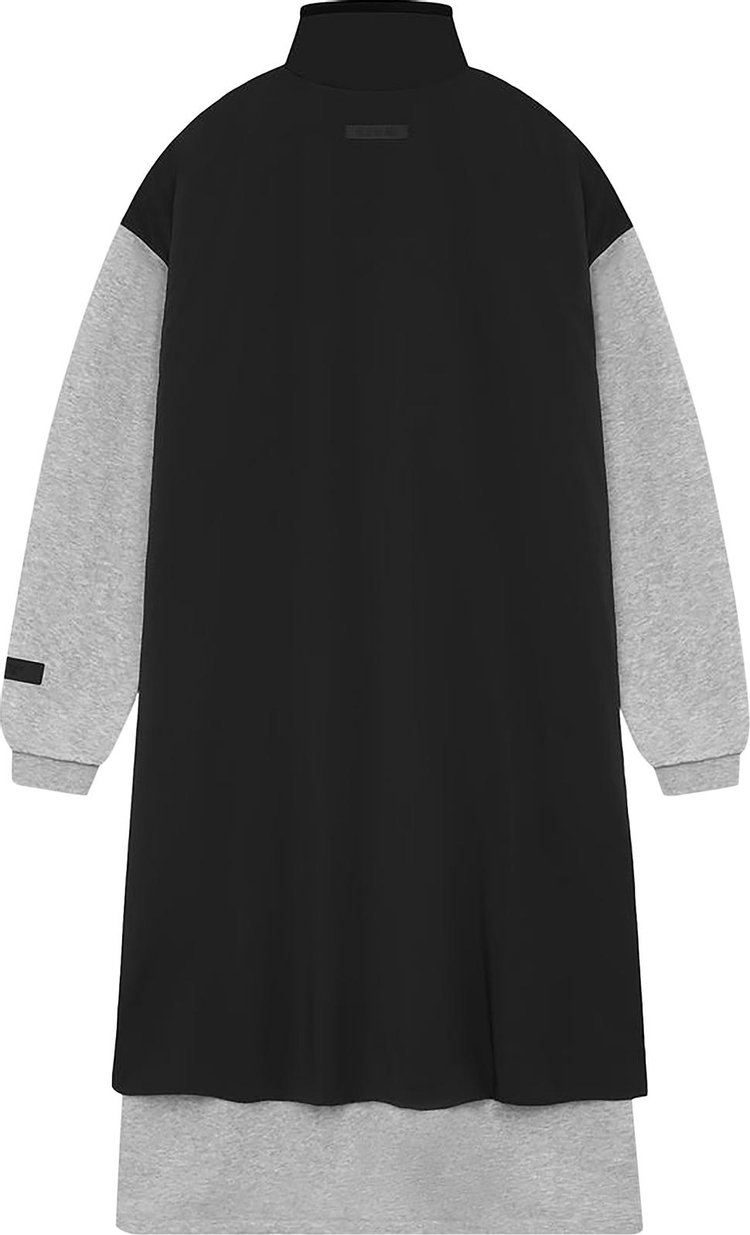 Fear of God Essentials Nylon Fleece Mockneck Sweater Dress Light Heather GreyJet Black