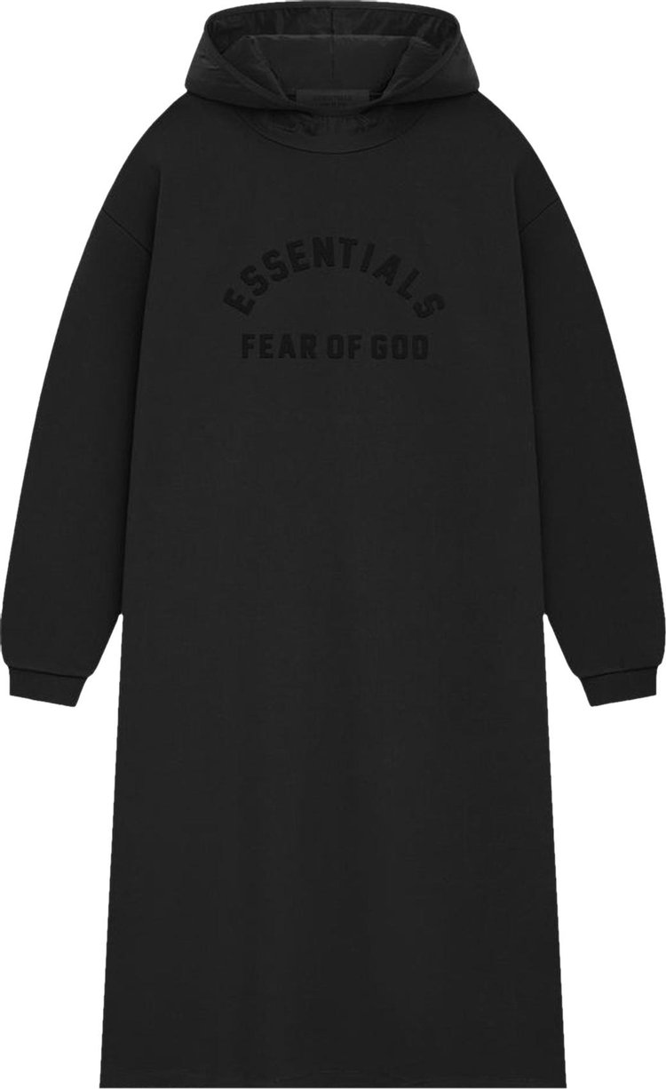 Fear of God Essentials Nylon Fleece Hooded Dress 'Jet Black/Jet Black'