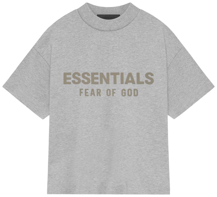 Buy Fear of God Essentials Kids Crewneck T-Shirt 'Light Heather Grey ...