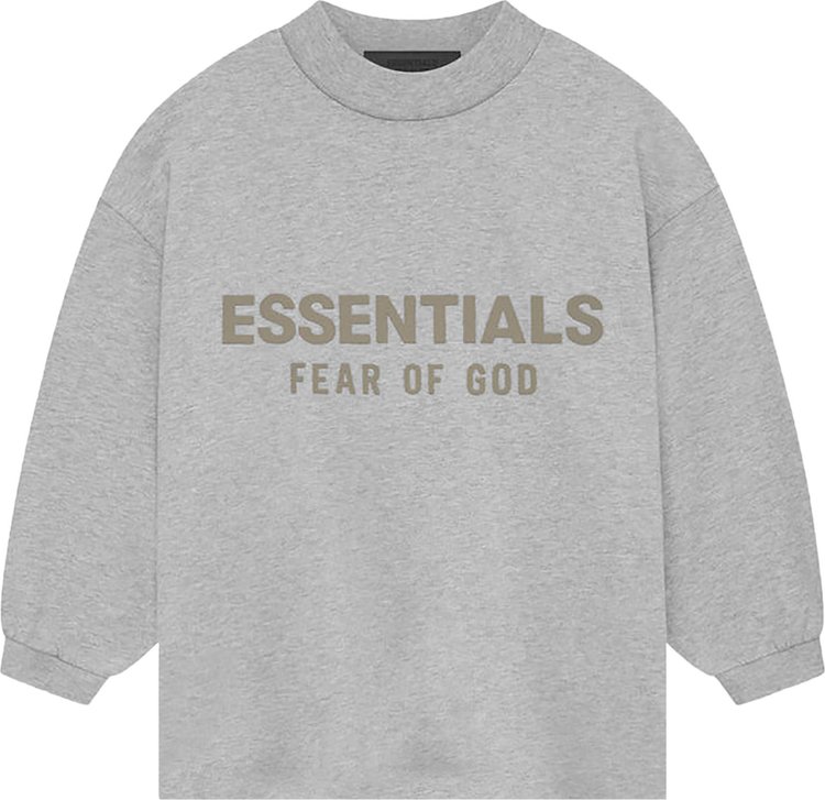 Fear of God Essentials Kids Long-Sleeve T-Shirt 'Light Heather Grey'