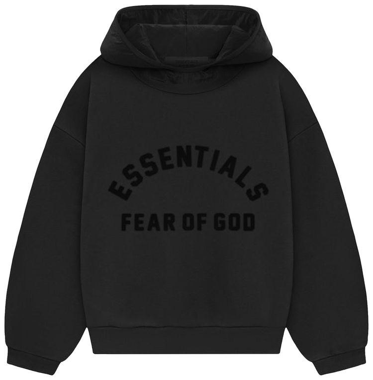 Fear of God Essentials Kids Nylon Fleece Hoodie Jet BlackJet Black