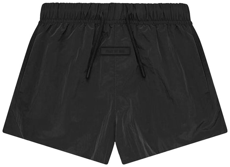 Fear of God Essentials Kids Crinkle Nylon Running Short Jet Black