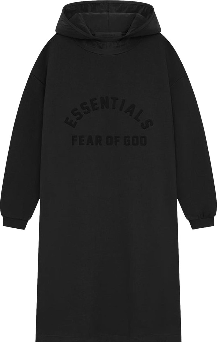 Fear of God Essentials Kids Nylon Fleece Hooded Dress 'Jet Black/Jet Black'