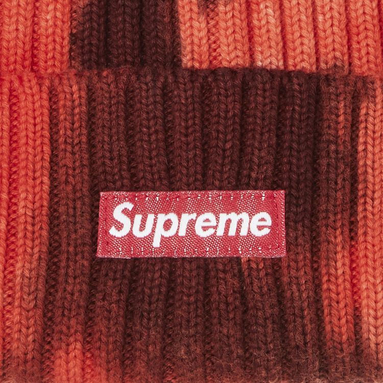 Supreme Overdyed Beanie Splatter Red