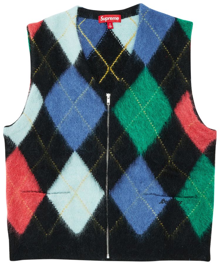 Buy Supreme Brushed Argyle Zip Up Vest 