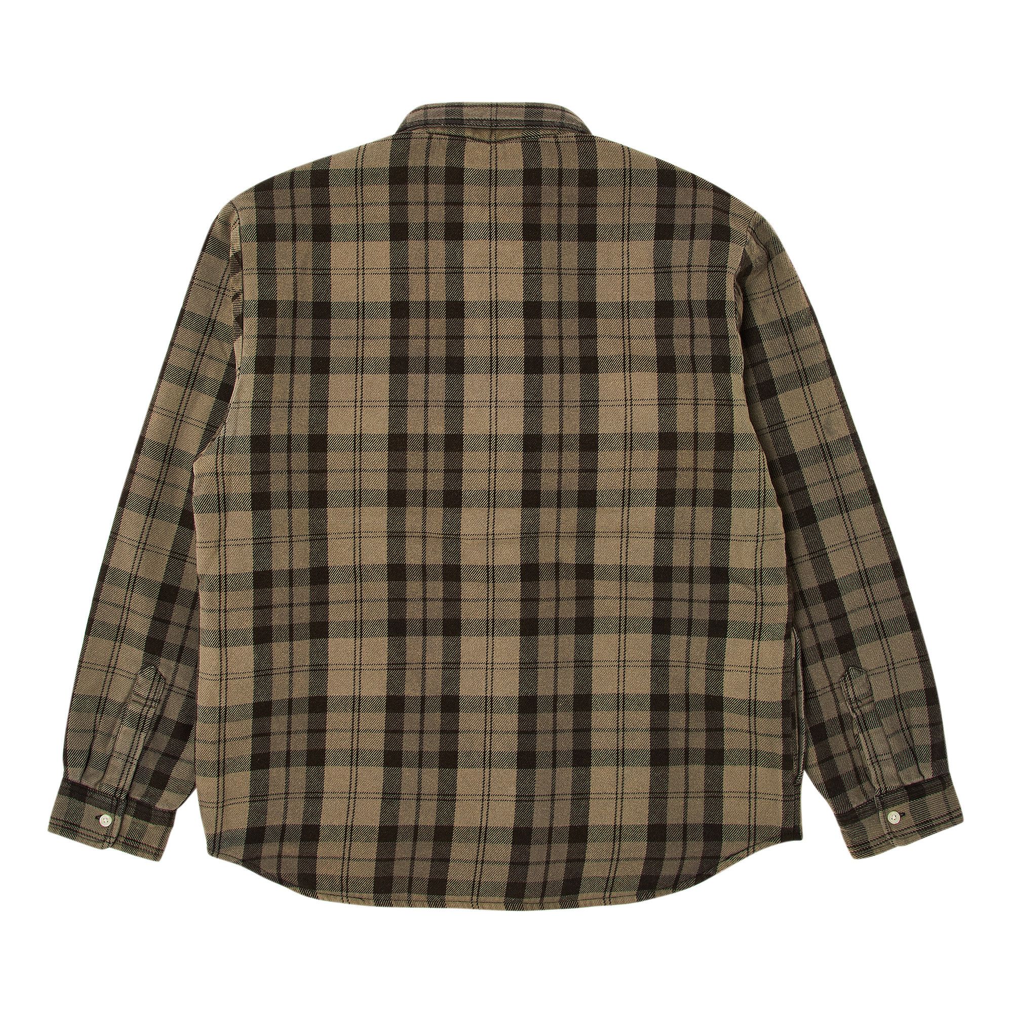 Quilted flannel shirt with snaps clearance